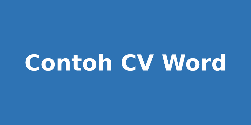 contoh cv word